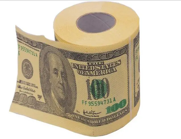 USD Dollar Printed Paper Roll/ Funny Money Currency Toilet Tissue Paper Roll