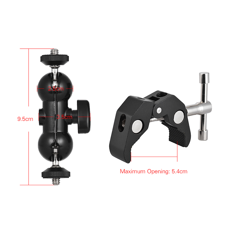 Clamp mount with Rotating Mini Ball Head