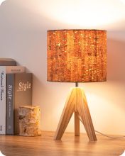 Wood Tripod Bedside Table Lamp