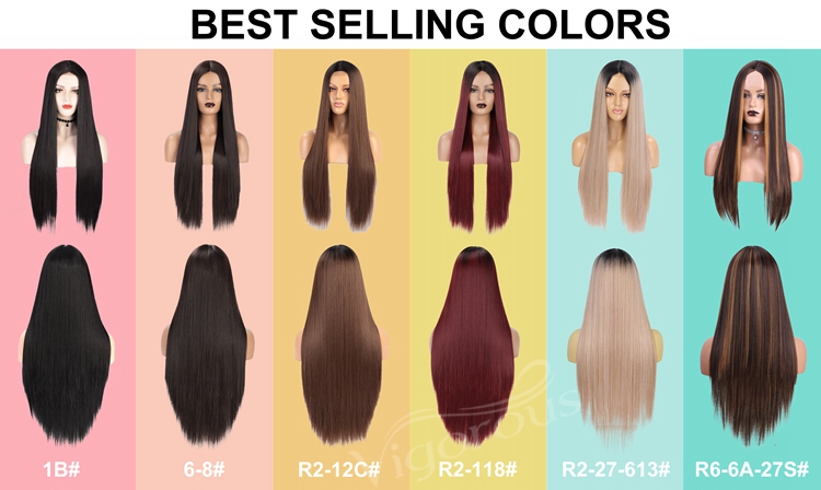 Vigorous Vendors for black women wholesale prices long cosplay wigs synthetic hair with frontal lace