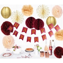 Burgundy Gold Birthday Party Decorations for Birthday Decoration
