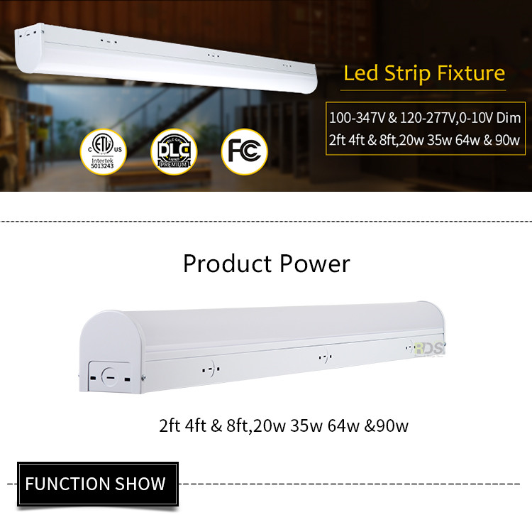 DLC 5.0 ETL CETL Tunable CCT 3000K 4000K 5000K 4 ft LED Ready Strip Fixture for workshop