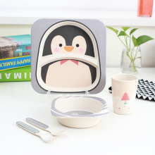 Bamboo fiber children's tableware set