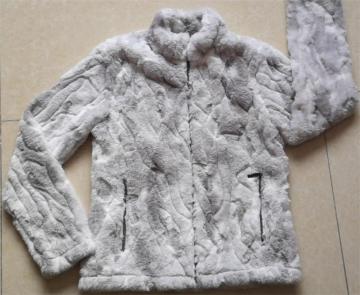 Women's Printed Fake Fur Jacket With Lining