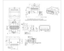 Type-C 6P Female Waterproof With Two Legs