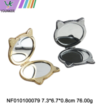 Mini folding mirror with metal frame