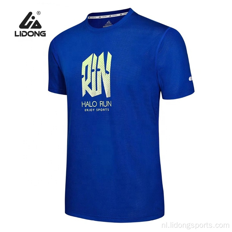 Goedkope Gym Fit Quick Droge Polyester Lopende T-shirt