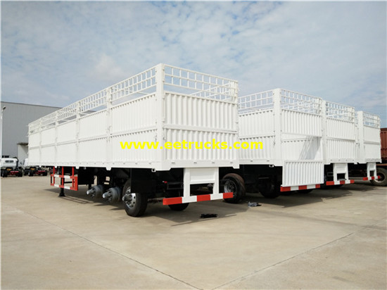 35ton Tri-axle Cargo Box نصف مقطورة