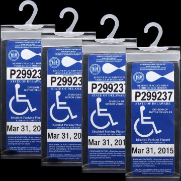 Transparent PVC Handicap Parking Placard Holder with Large Plastic Hanger
