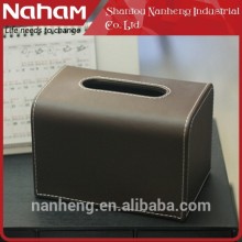 NAHAM brown leather car tissue box napkin holder
