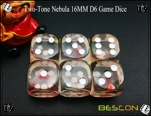 Zwei-Ton Nebelfleck 16MM D6 Spiel Dice-7 Two-Tone Nebula 16MM D6 Game Dice-7