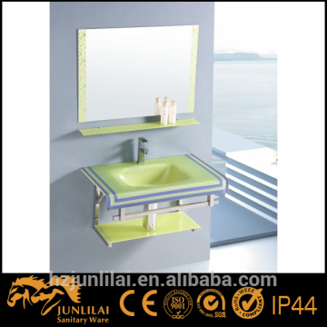 Light Green Glass Wall Mounted Glass Basin Bathroom Glass Basin