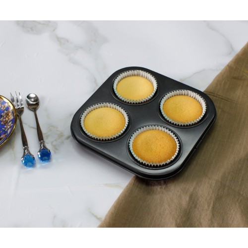 Non-stick bakeware carbon steel 4 cup muffin pan