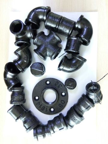 1/2 steampunk style pipe fittings used in furniture