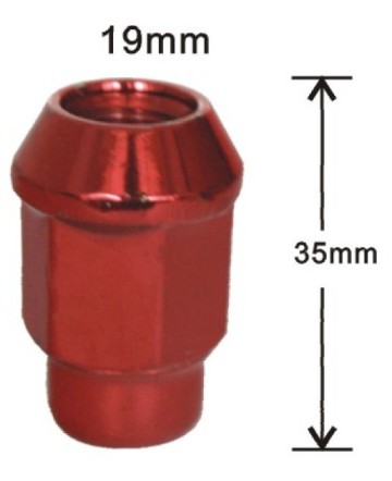 Red bulge acorn lug nuts