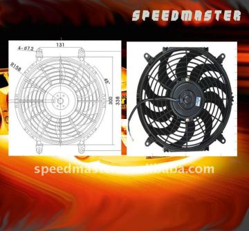 Electrical radiator fans for 12 inch with S shape