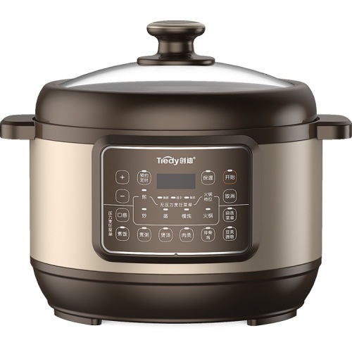 5.5L dual-hat cooker good quality kitchen electric multi pressure cooker Hot pot Steamer brown