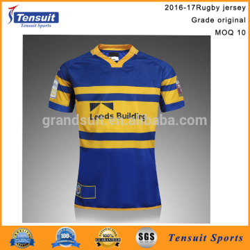 Nice blue and yellow wholesale rugby jersey sexy slim fit original best quality rugby jersey cheap