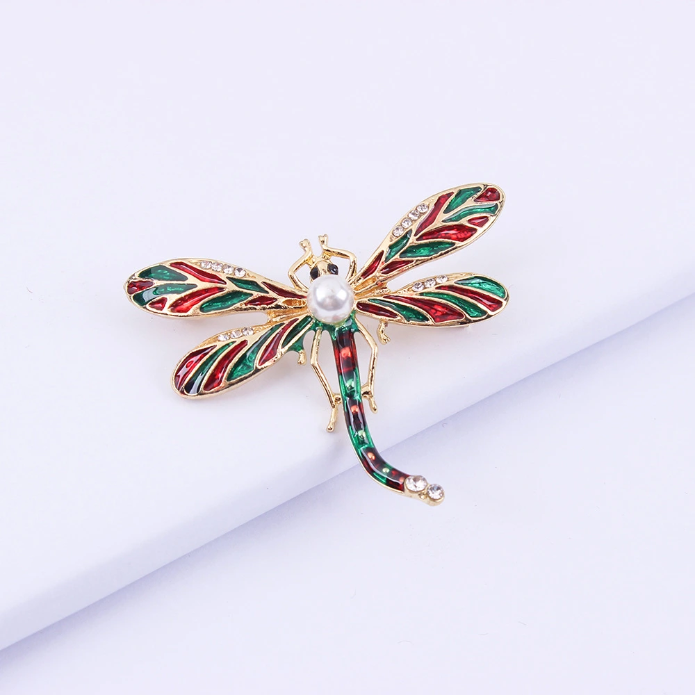 Dragonfly Color Oil Painting Pearl Art Versatile Brooch