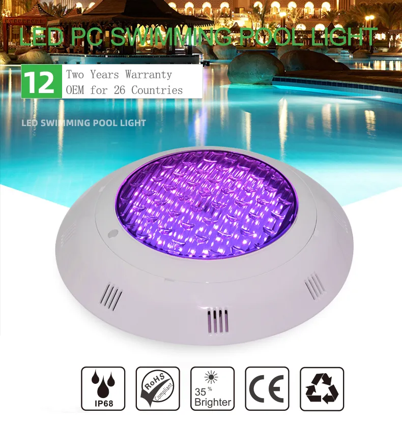 Outdoor Remote Controlled Submersible Waterproof Swimming SPA LED AC12V Pool Light RGB