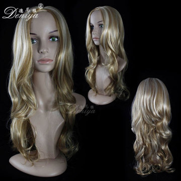 Super Fashionable Long Synthetic Blonde Wigs Curly Cheap Wigs