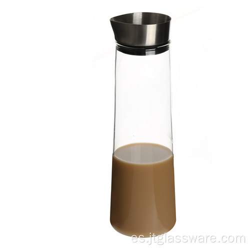 Jarra de agua de vidrio de borosilicato soplado a boca de alto grado