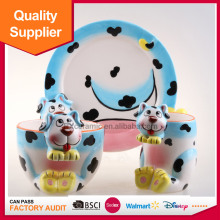 Customized cheap 3D animal shape dog chape ceramic cutlery set