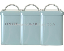 Wire handle Square Metal Storage Bin Canister