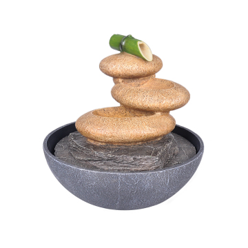 Table Fountain Wired Moonstone with Bamboo