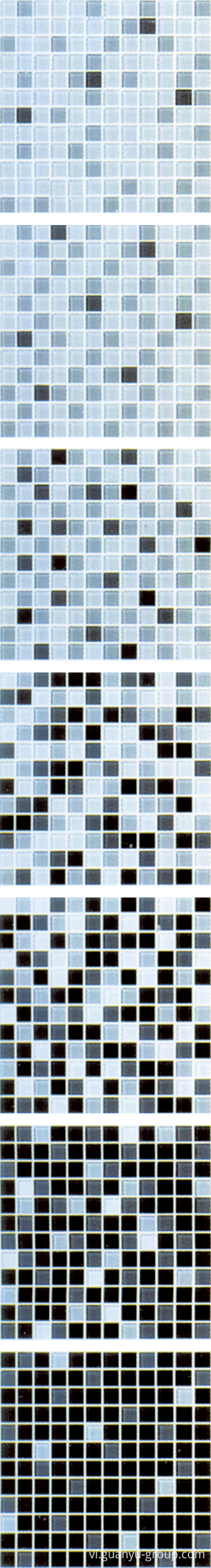 Black Gradual Change Glass Mosaic