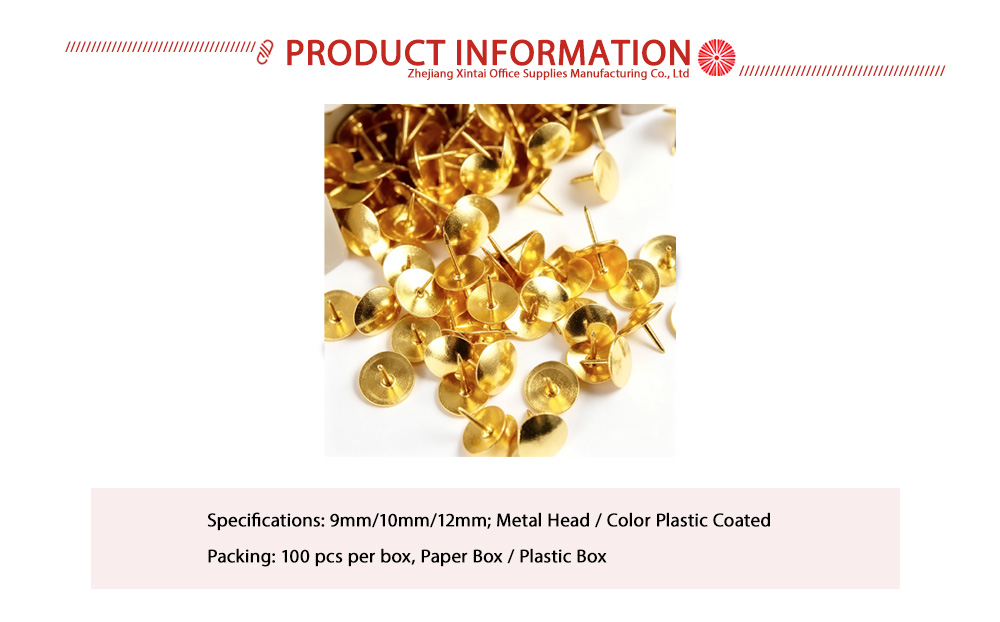 Altın Metal Yuvarlak Başlı Raptiye X Gold Metal Round Head Thumbtacks X