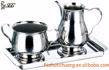 304 Grade Classical Stainless Steel Milk Jug And Sugar Jug Set For Star Hotels