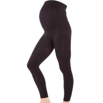 Plus Size Maternity Footless Tights - High Waisted Solid Style