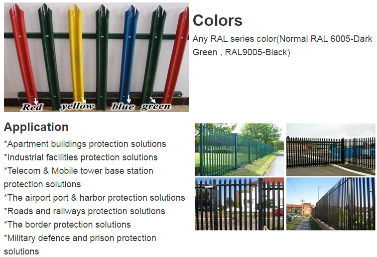 Garden decorative steel palisade fence