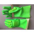 Fluorescent Green 100% Cotton linning TPR gloves