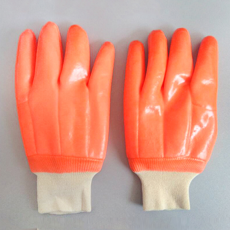 Winter Gloves Knit Wrist PVC Coated