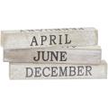 Wooden Perpetual Date Desk Calendar Blocks