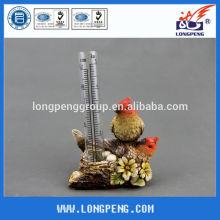 Polyresin Decorative Garden Bird on Branch Rain Gauge,Resin Brid Design Rainfall Records