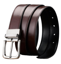 Black and Brown Reversible Leather Belt for Men