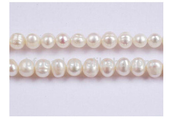 7mm oval loose freshwater cultured pearl strand