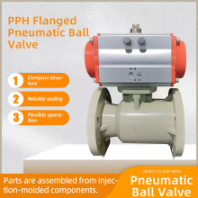 PPH Plastic Flanged Pneumatic Ball Valve
