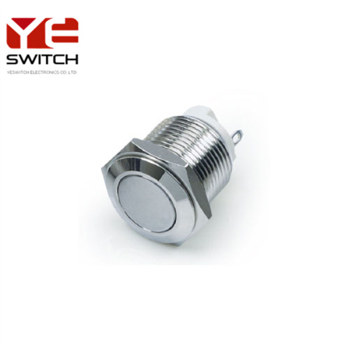 Yeswitch 16mm sakelar tombol tekan logam anti-vandal