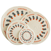 Cotton Linen Insulated Coaster and Placemat Set