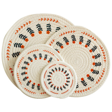 Cotton Linen Insulated Coaster and Placemat Set