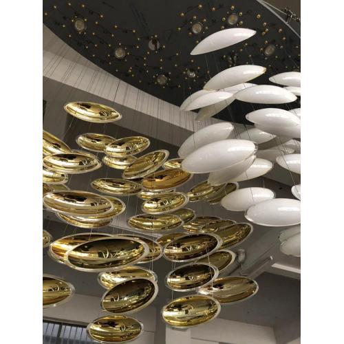 Lobby moderno de techo lámparas de lámparas de cristal de lujo iluminación