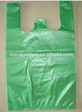 green color no printing tshirt shopping plastic bag