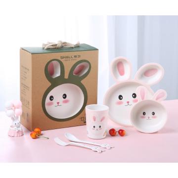 bunny shaped baby dinnerware set