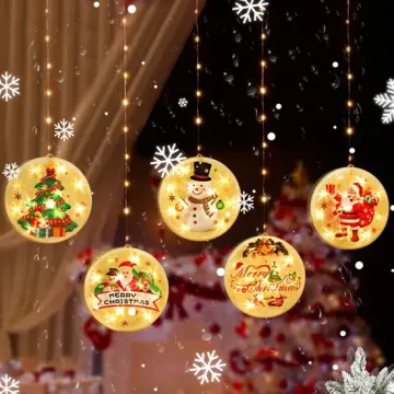 Magical Light Christmas Decorations with Santa and Elk