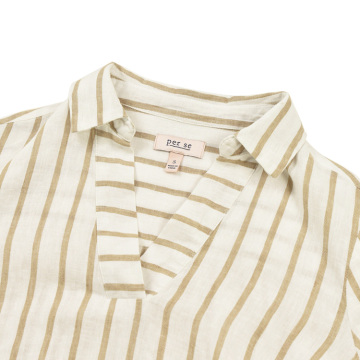 Benutzerdefinierte formale lange Ärmel schlichte Baumwolle Mode lässig Grafik V-Ausschnitt T-Shirts für Frauen