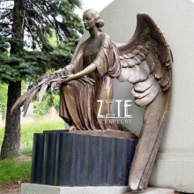 Modern garden bronze winged girl angel statue sculpture